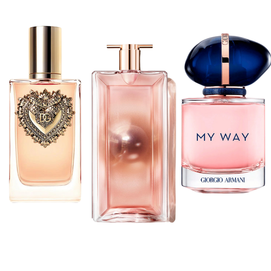 Dolce & Gabanna Devotion, My Way Giorgio Armani, Lancôme Idôle