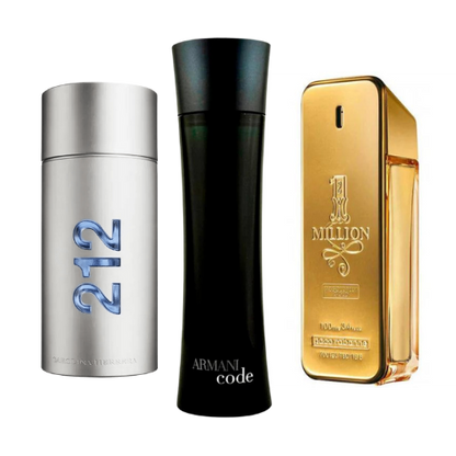 212 Men NYC, Paco Rabanne One Milion, Armani Code Homme