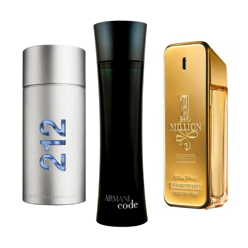 212 Men NYC, Paco Rabanne One Milion, Armani Code Homme